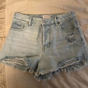 Pacsun High Rise Light Wash Festival Shorts